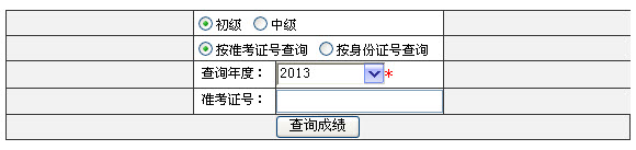 新疆2013年中級會計師成績查詢入口